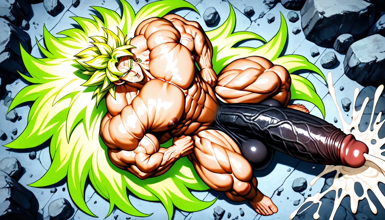 Oversize Muscle, White Eyes, Tall Muscular Physique AI Gay Porn