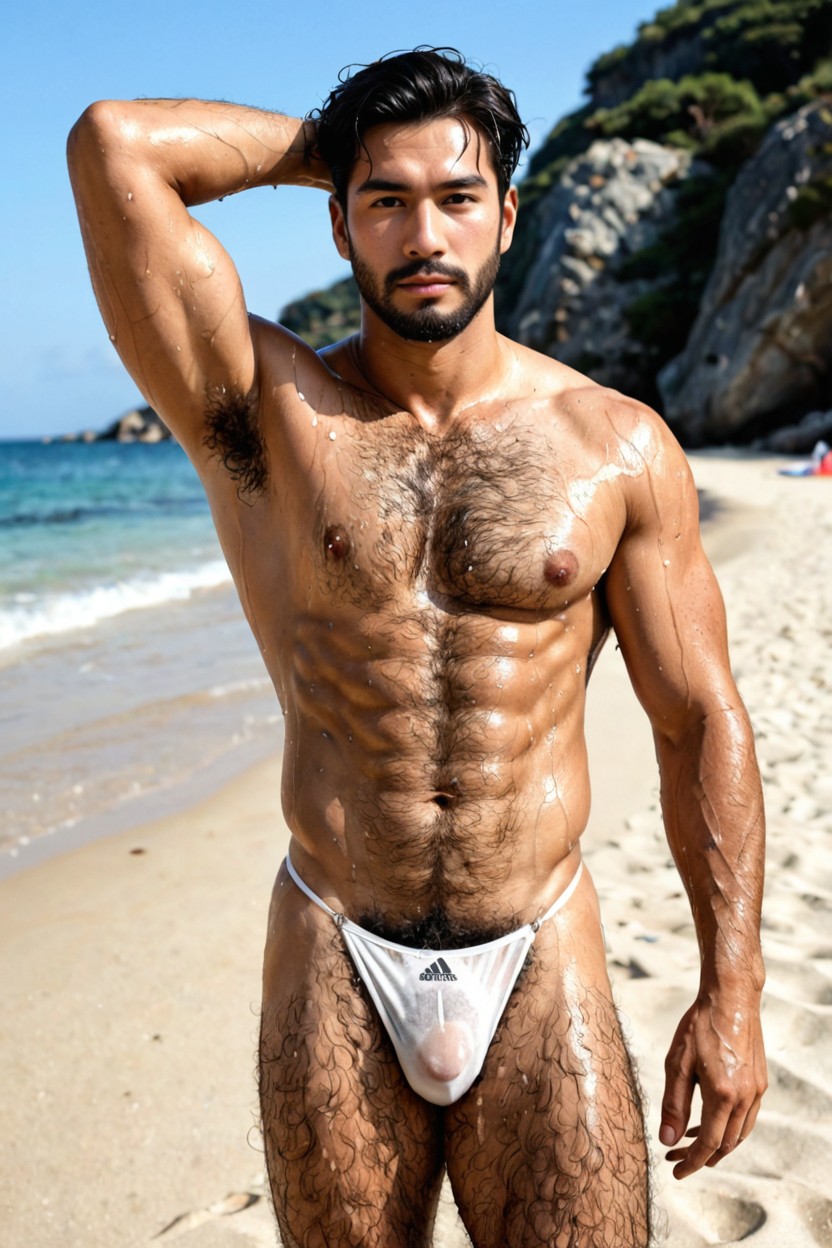 Sweaty, Extreme Bushy Hairy Armpits, Armpits Hair AI Gay Porn