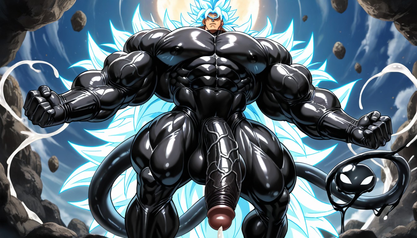 Black Skin, Culo Mediano, Cock Bigger Than Leg Porno gay IA
