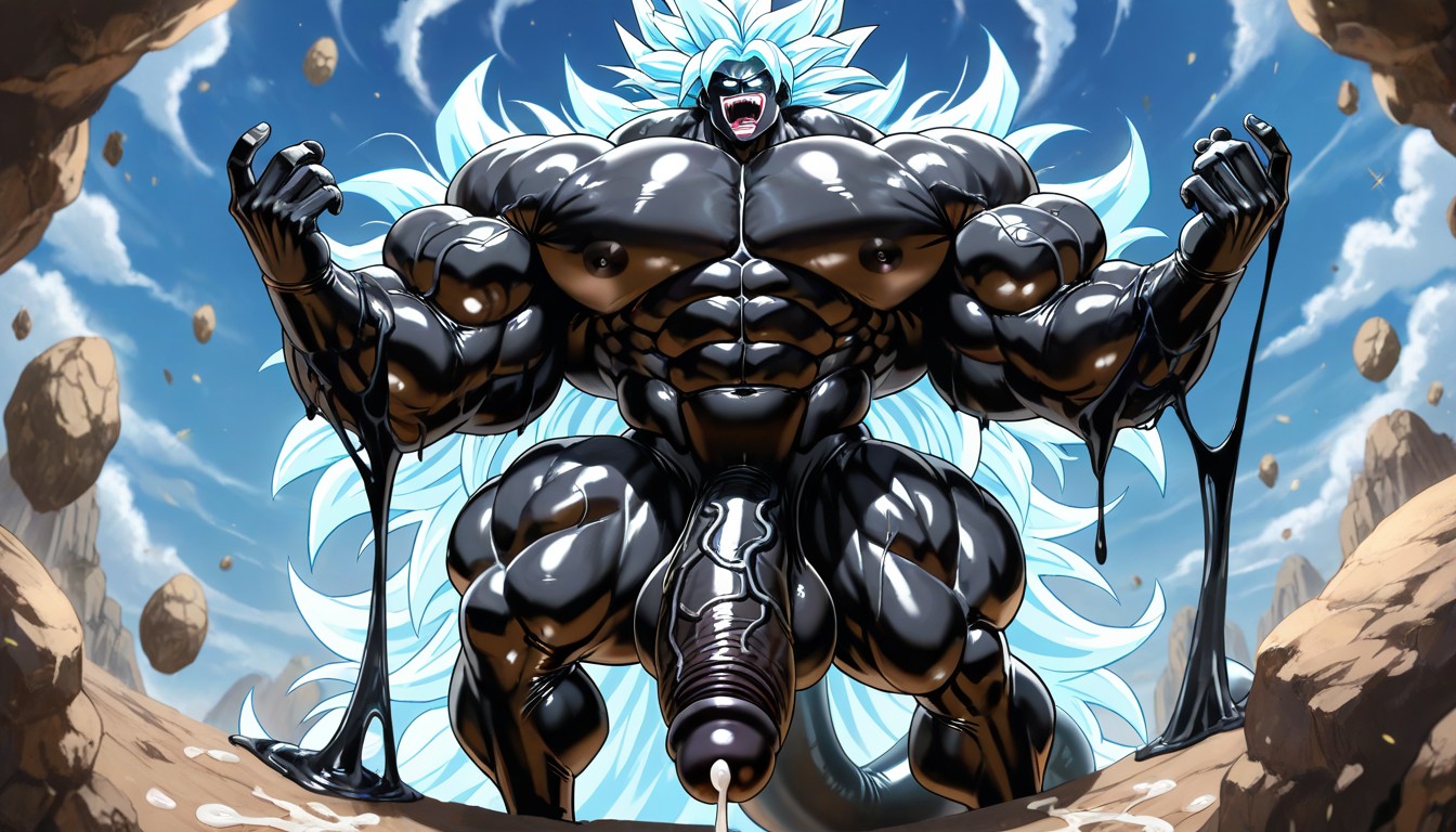 Muscular, Tall Muscular Physique, White Eyes AI Gay Porn