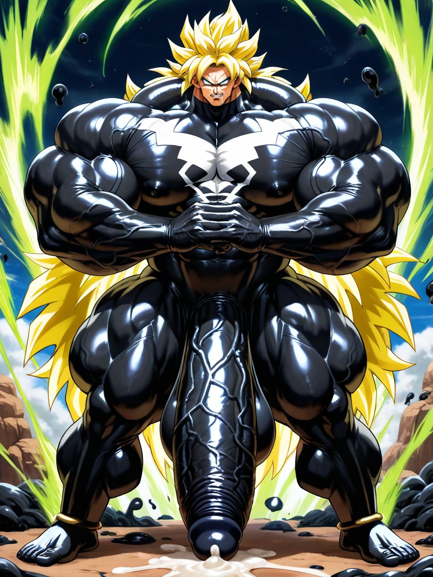 Cock Bigger Than Leg, Deeply Etched Blocky Abs, Häxan Art Style AI Gay Porn