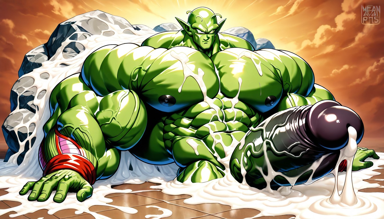 Tall Muscular Physique, Massive Cock, No Hair AI Gay Porn