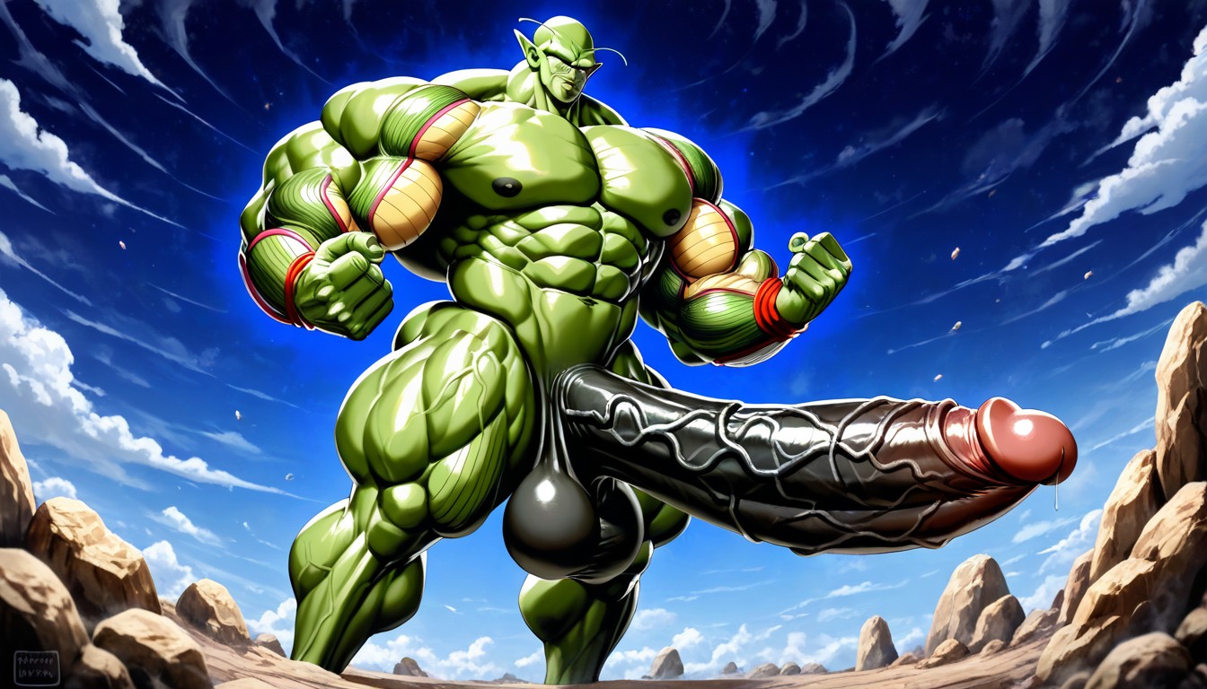 Absurdly Long Oversized Hyper Penis, Oversized Muscles, White Eyes AI Gay Porn