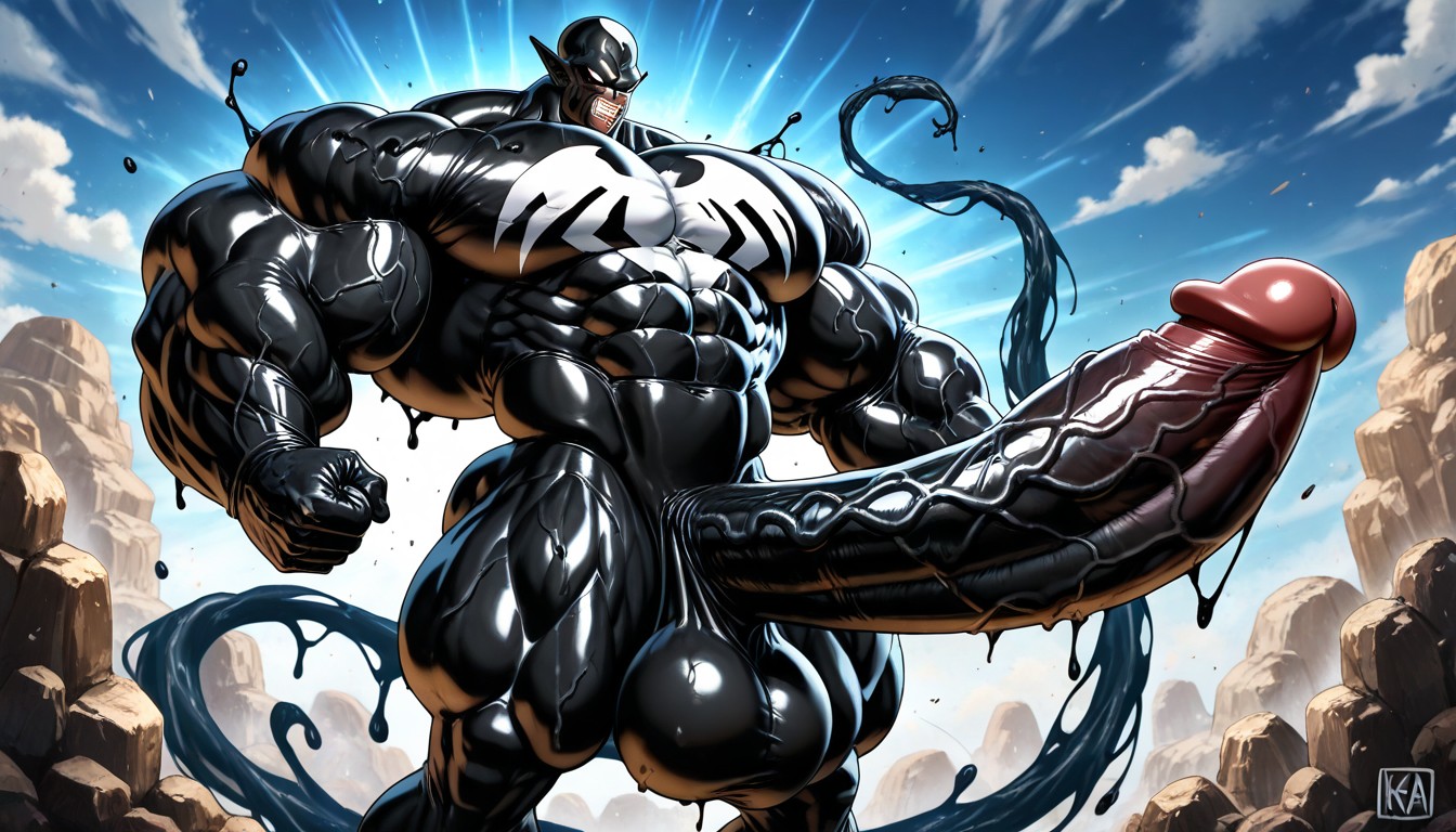 Gigantic Muscles, No Hair, Foreskin AI Gay Porn