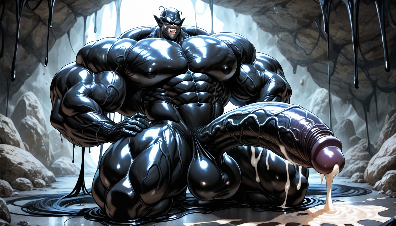 Black Goo On Skin, Black Goo Latex Taking Over, Testicles AI Gay Porn