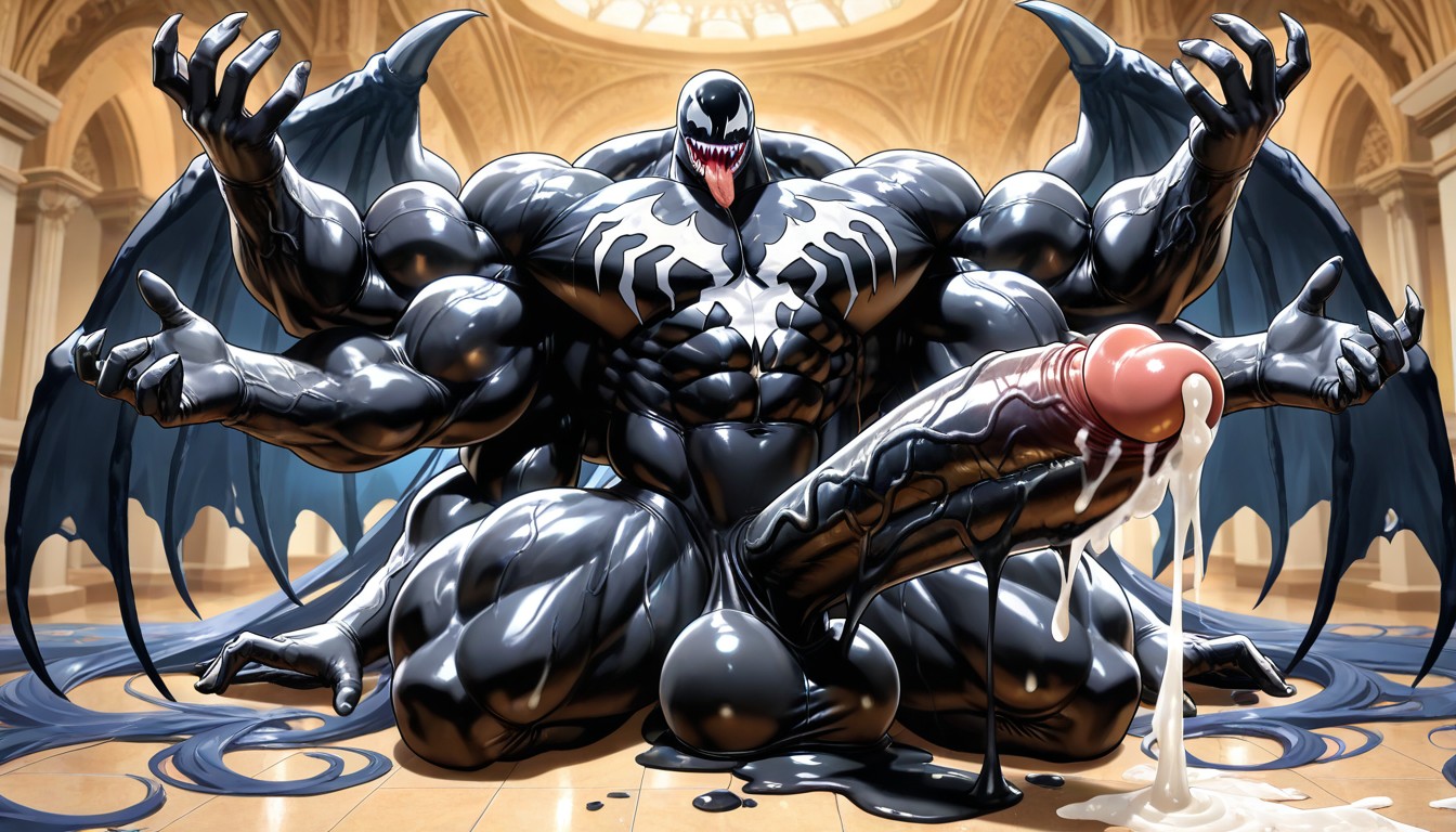 Tongue Out, Erect Up Penis, Four Arms AI Gay Porn