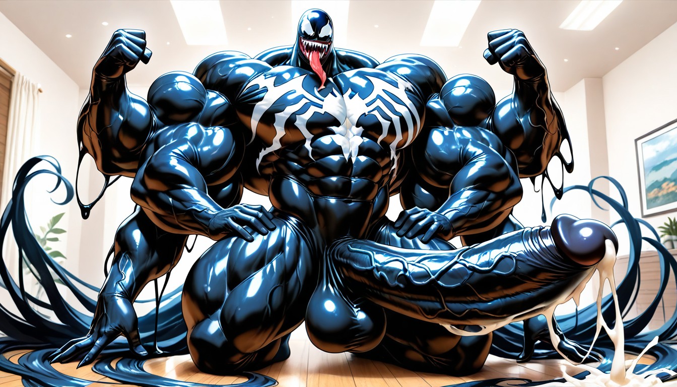 Venom, Laying, Hyper-muscular AI Gay Porn