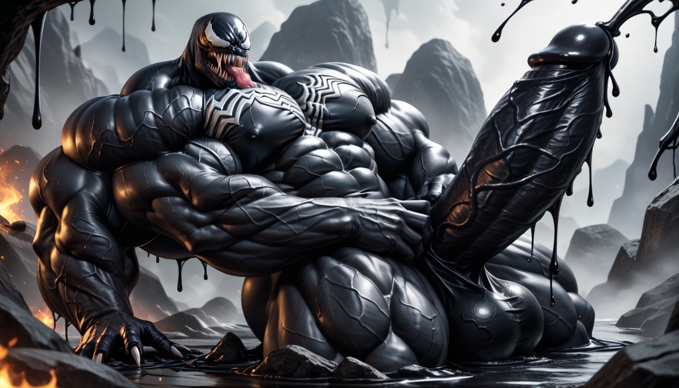 Testicles, Hyper Macro, Powerful Thick Thighs AI Gay Porn