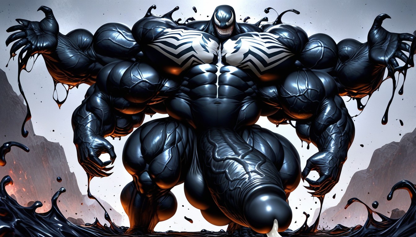 Tall Muscular Physique, Cumshot, Oversized Hyper Gigantic Cock AI Gay Porn
