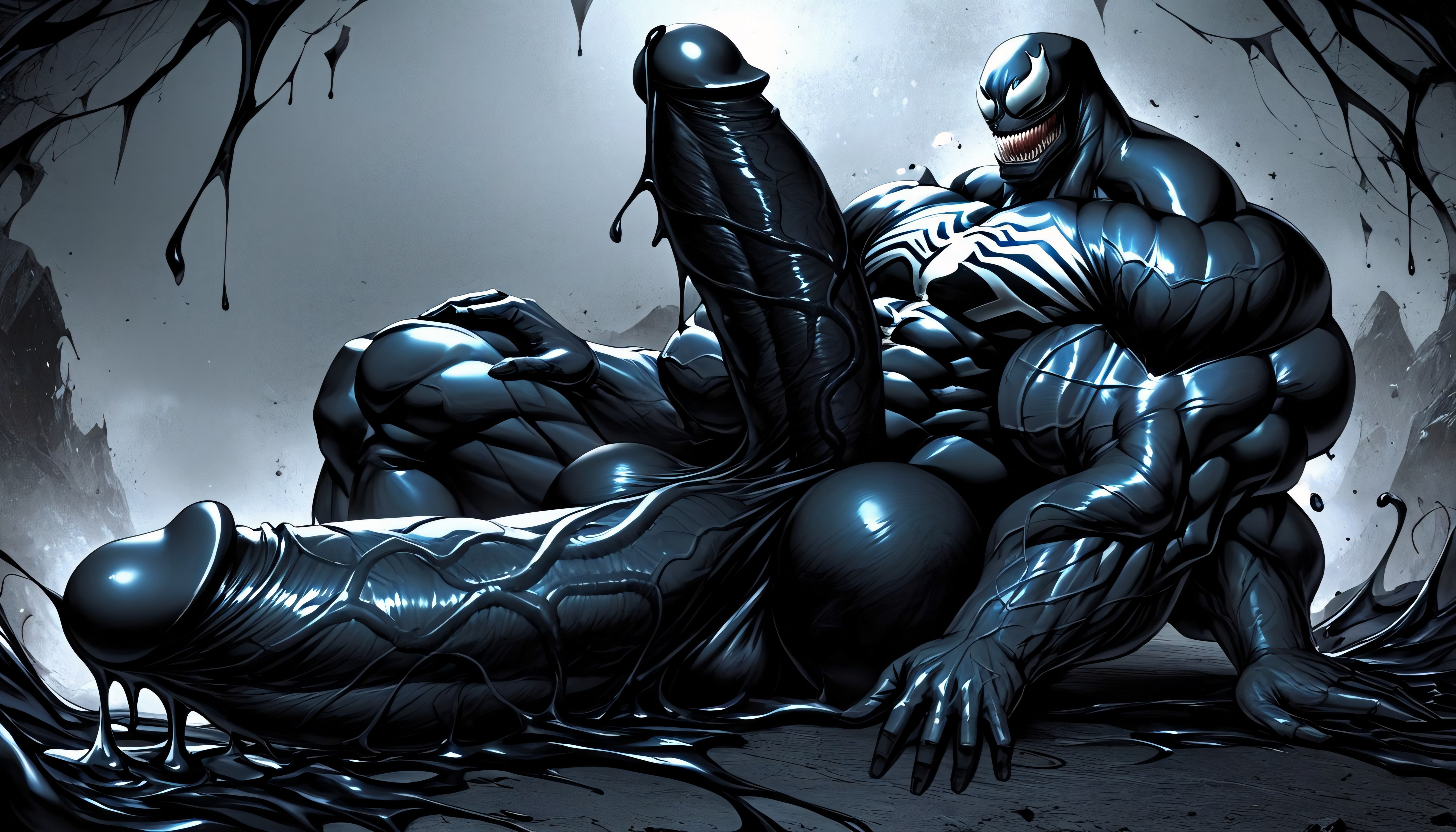 Black Goo On Skin, Black Goo Latex, Oversize Muscle Porno gay IA
