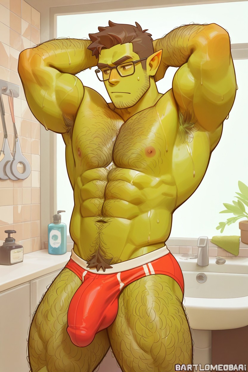 Solo Male, Hot Orc, Arms Up AI Gay Porn