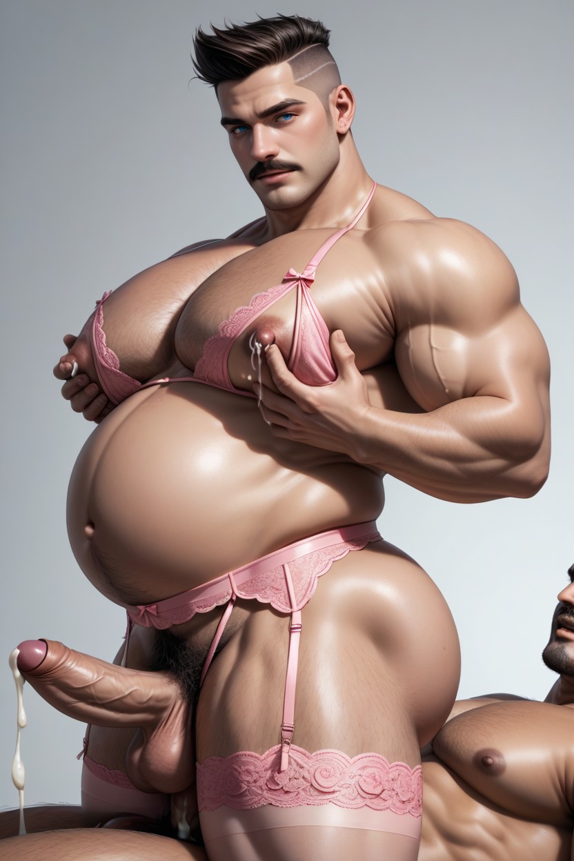 Huge Belly, Buzzcut, 25+ AI Gay Porn