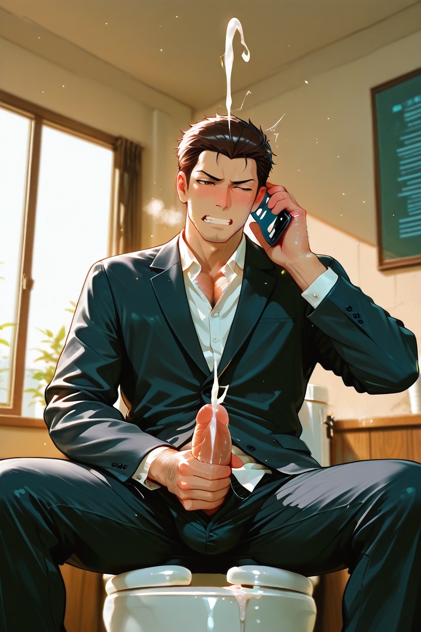One Person Only, Middle-aged Man, Stubble AI Gay Porn