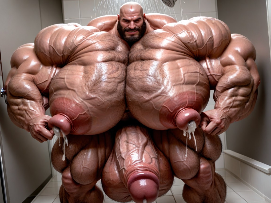 Hyper Masculine Gay Man Bodybuilder With Taut Massive Hyper Breasts; Hyper, Hyper Veiny Gut, Veiny Head AI Gay Porn
