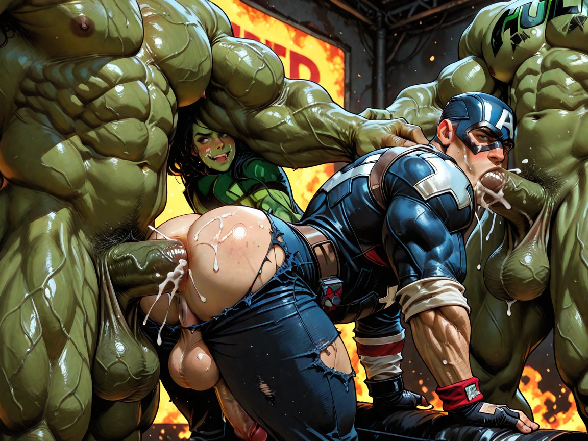 Oversized Massive Cocks, Hulk On Left Have Green Skin, Body Fat Porno gay IA