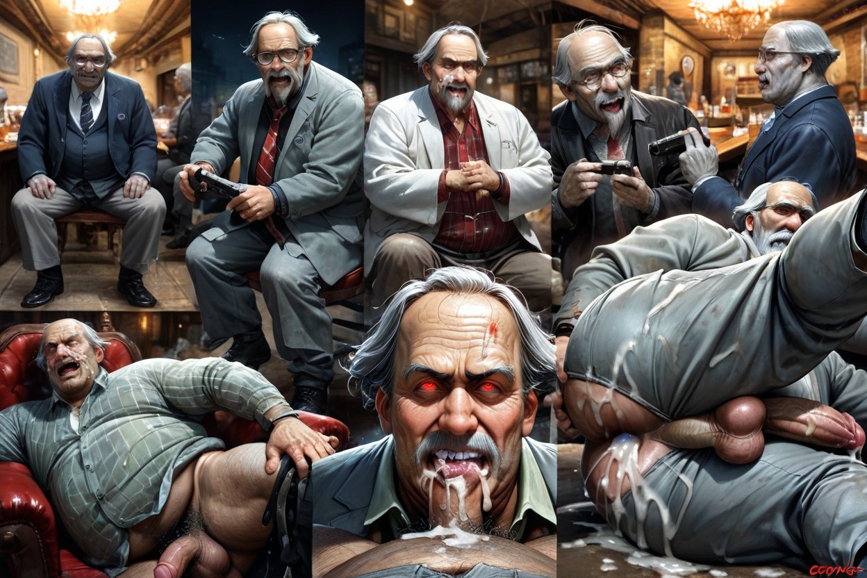 Large, Wide Angle, Gray Skin Zombie AI Gay Porn
