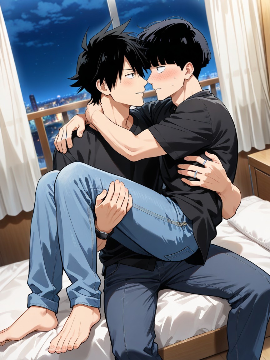 Kageyama Shigeo Is Male, Dutch Angle, Looking Partner AI Gay Porn