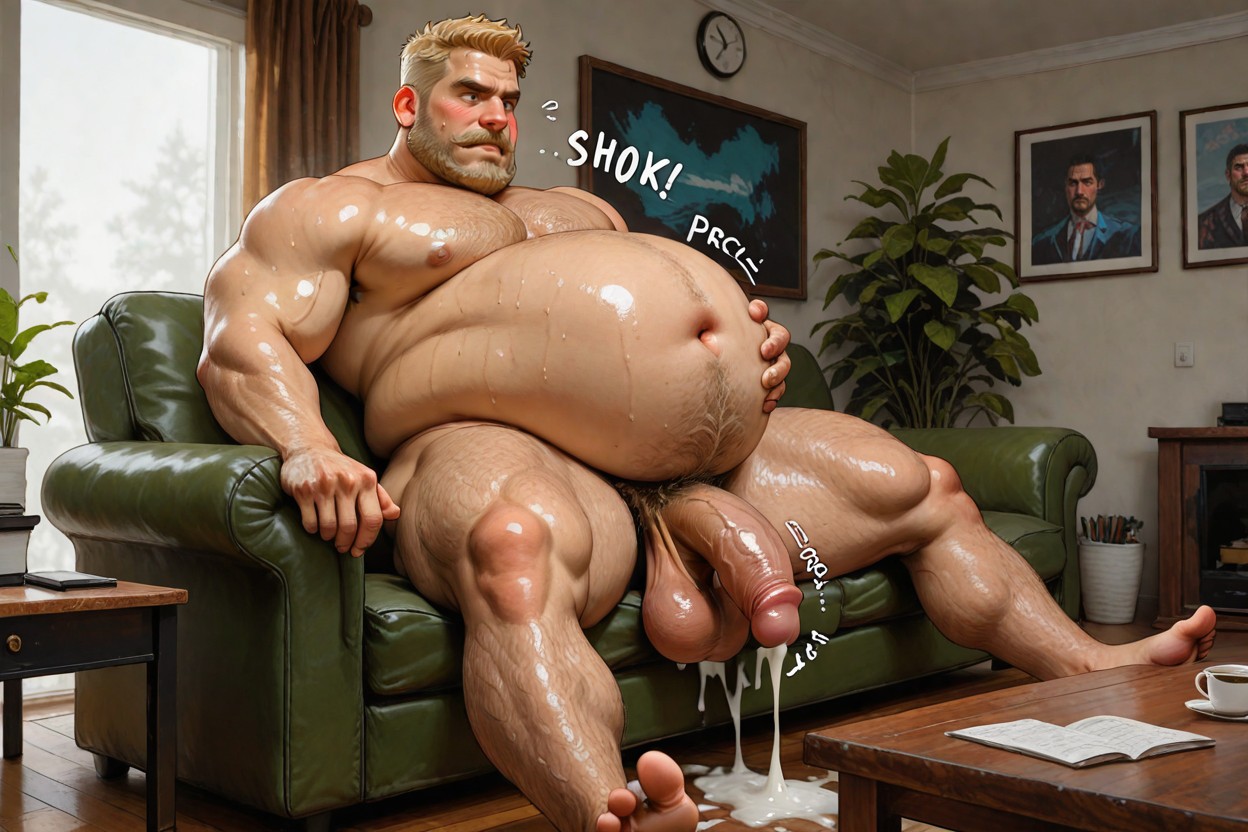 Obese, Hyper Hairy Body, Belly Overhang AI Gay Porn