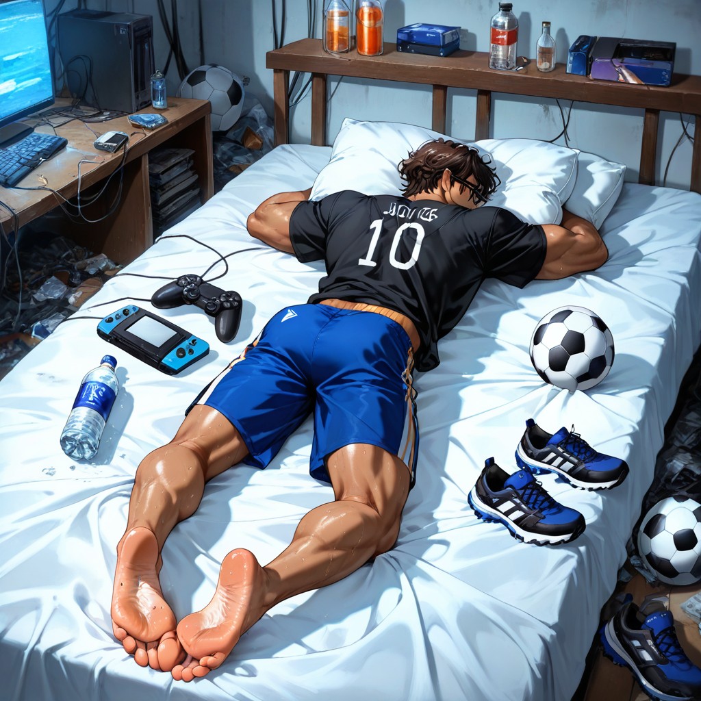 Sports Trunks, Arms On Pillow, Computer AI Gay Porn