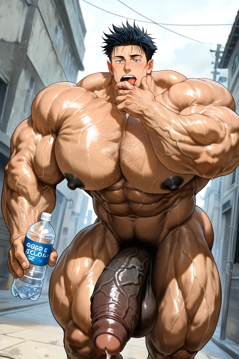 Blushing, Muscular, Bring A Water Bottle AI Gay Porn