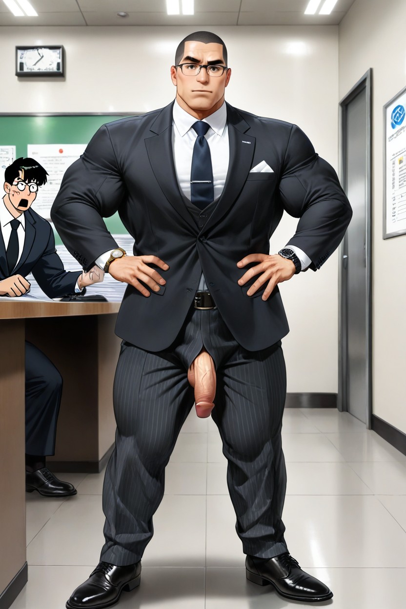Thick Arms, Businessman, Professional Office Attire AI Gay Porn