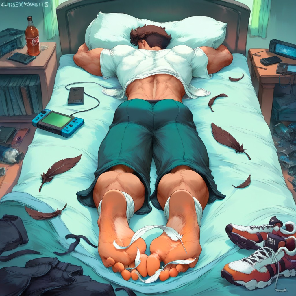 Video Game Console, Fit, Wearing T-shirt AI Gay Porn