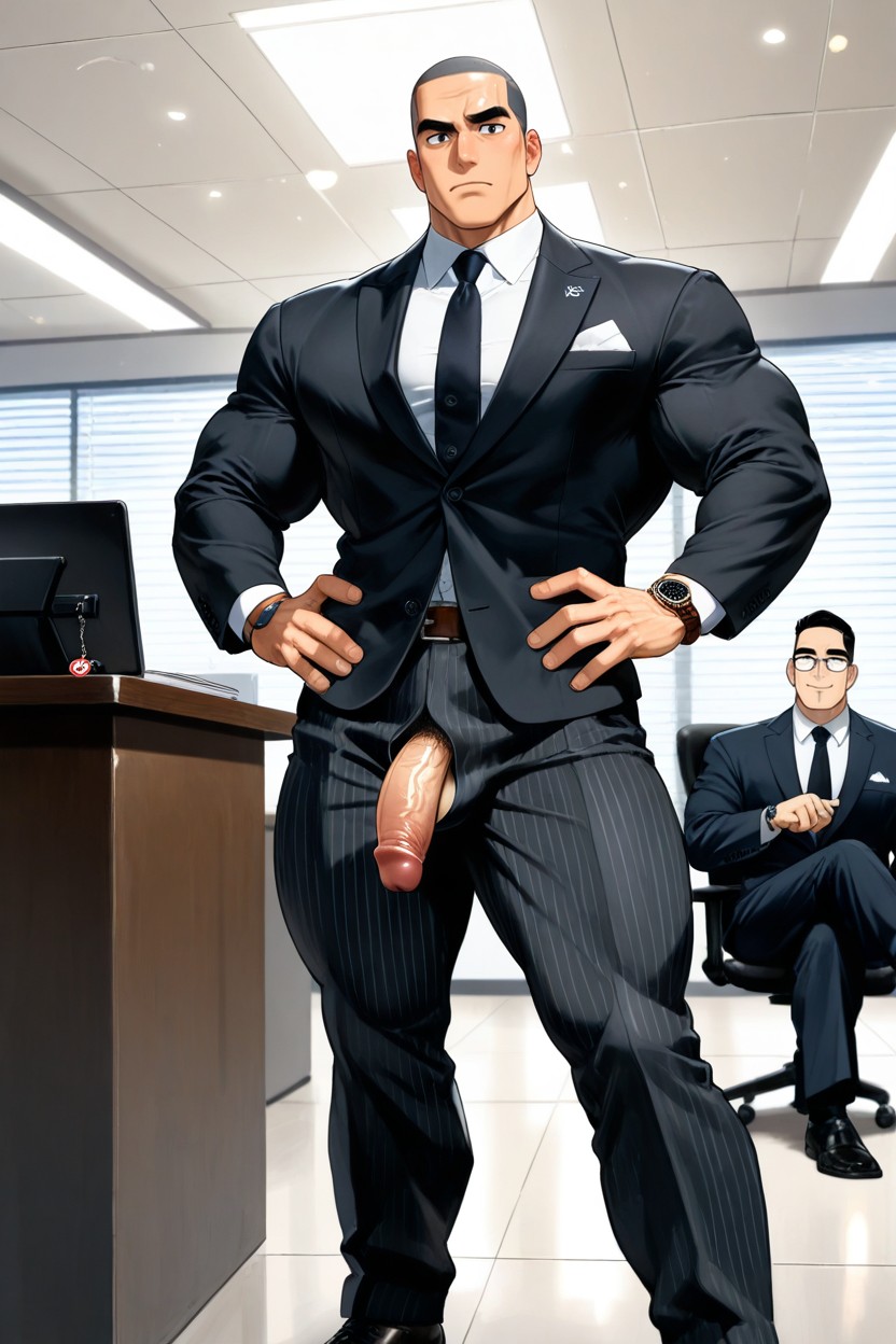 Office, Korea, Deformed Eyes AI Gay Porn