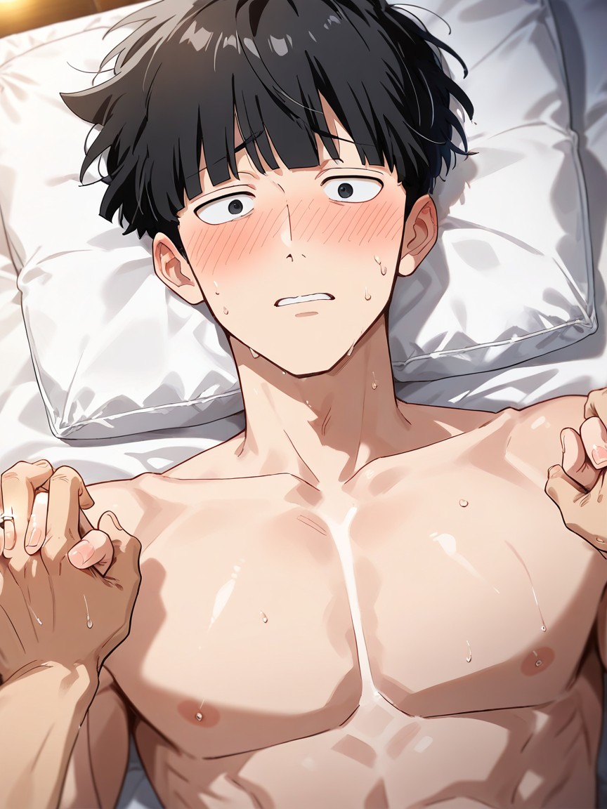 Holding Hands, Night, Solo AI Gay Porn