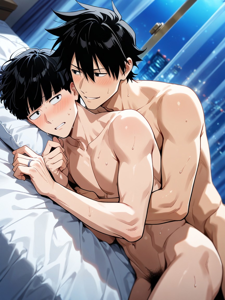 Bed Room, Male Only, Mobpsycho AI Gay Porn