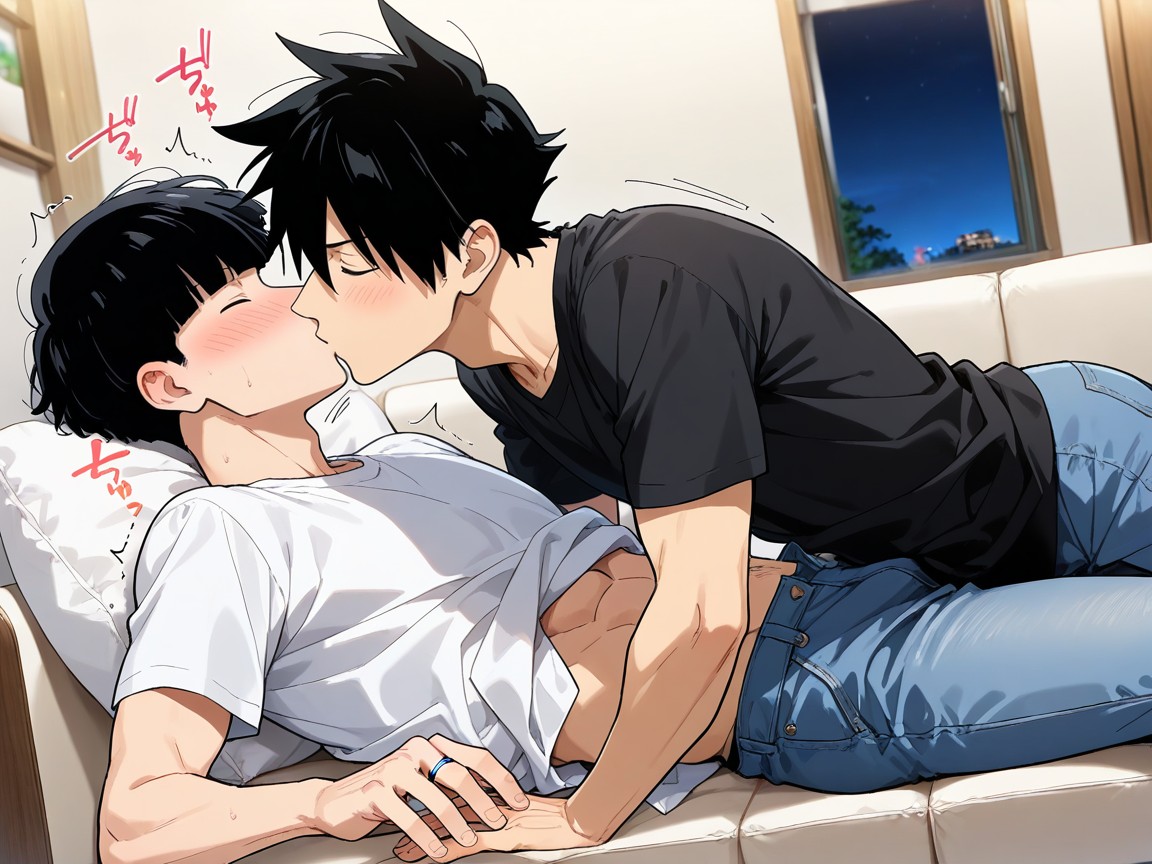 Cozy Interior, Fit, Japanese AI Gay Porn