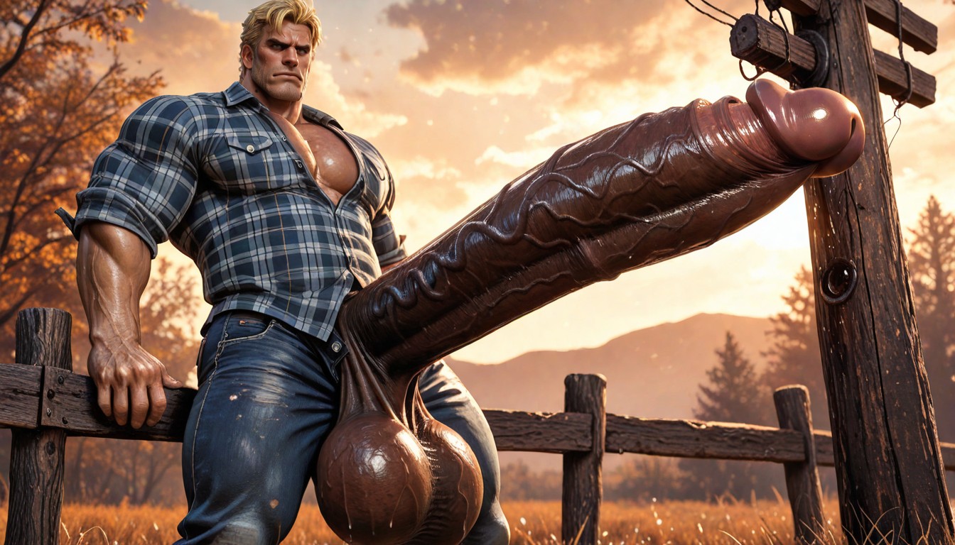 Intense Tired Stare At The Camera, Hyper Gigantic Enormous Massive Bigger-than-his-entire-heavy Uncut Cock, Absurdly Thick And Impossibly Heavy Porno gay IA