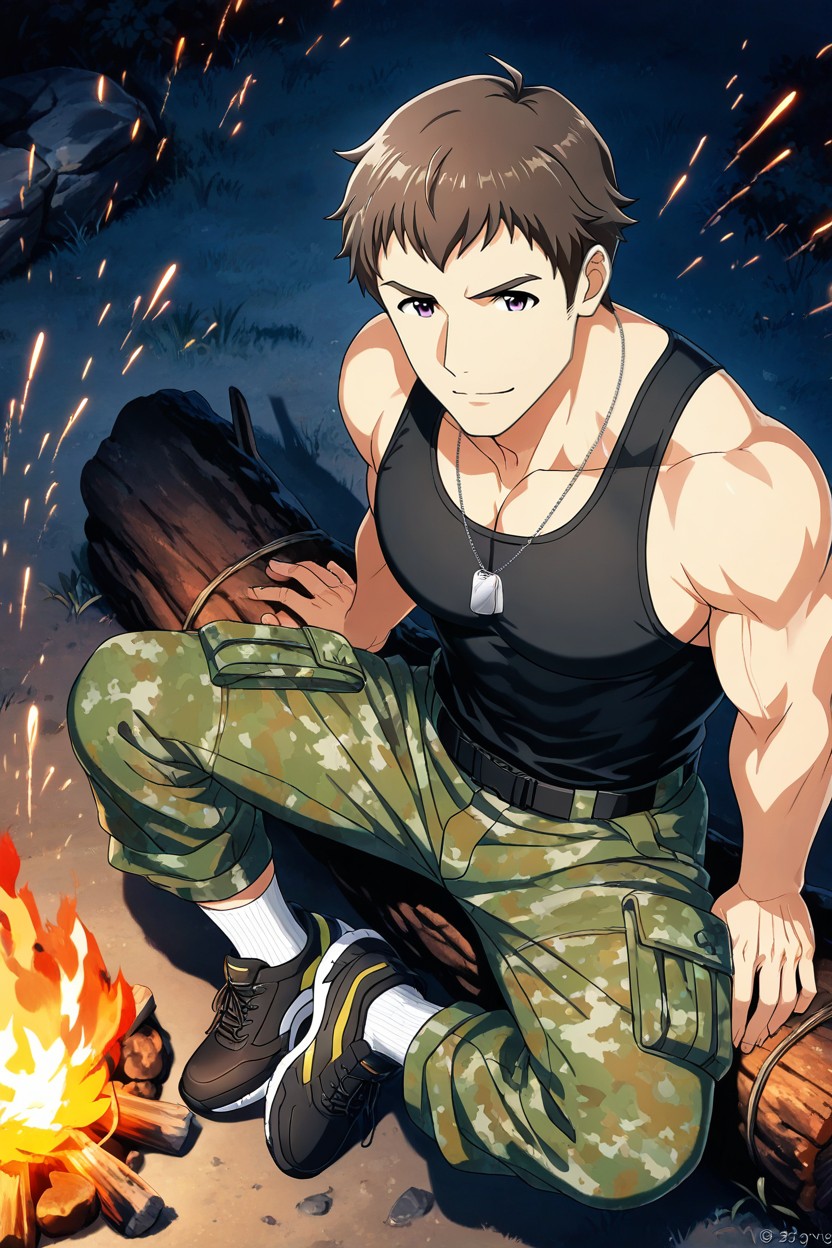 Clean-shaven, Tall And Muscular Jock, Legs Spread AI Gay Porn