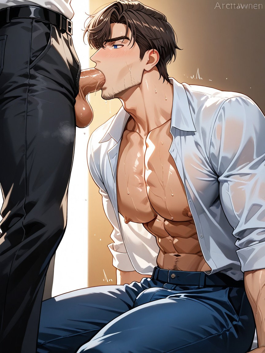 25+, Side View, Culo Mediano Porno gay IA