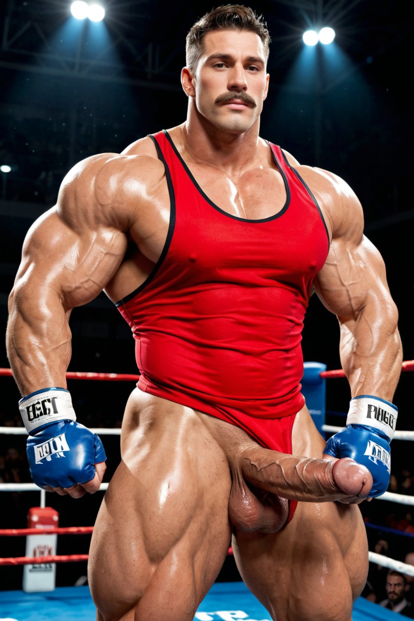 Big Chest, Extremely Thick Thighs, Masturbating AI Gay Porn