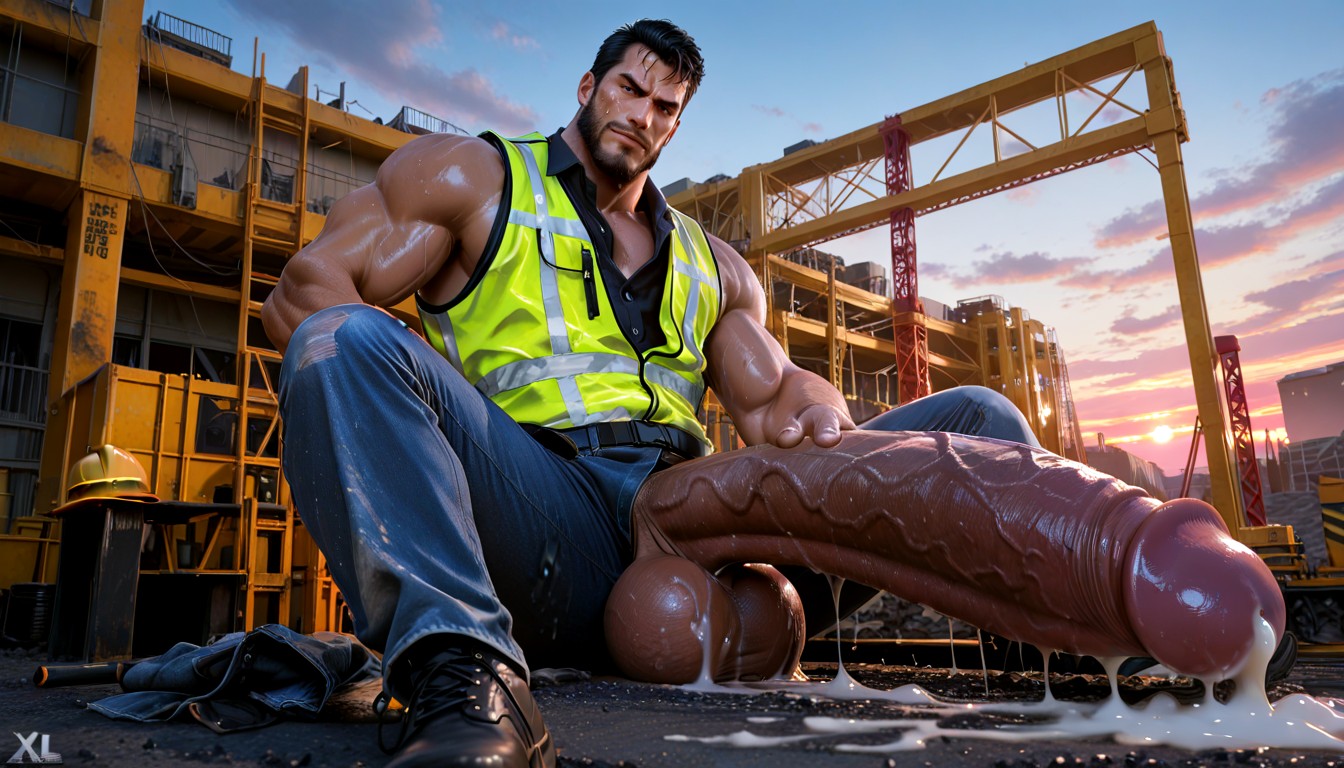 Impossibly Thick Macro Penis, Thick Muscular, Impossibly Long Hyper Penis AI Gay Porn