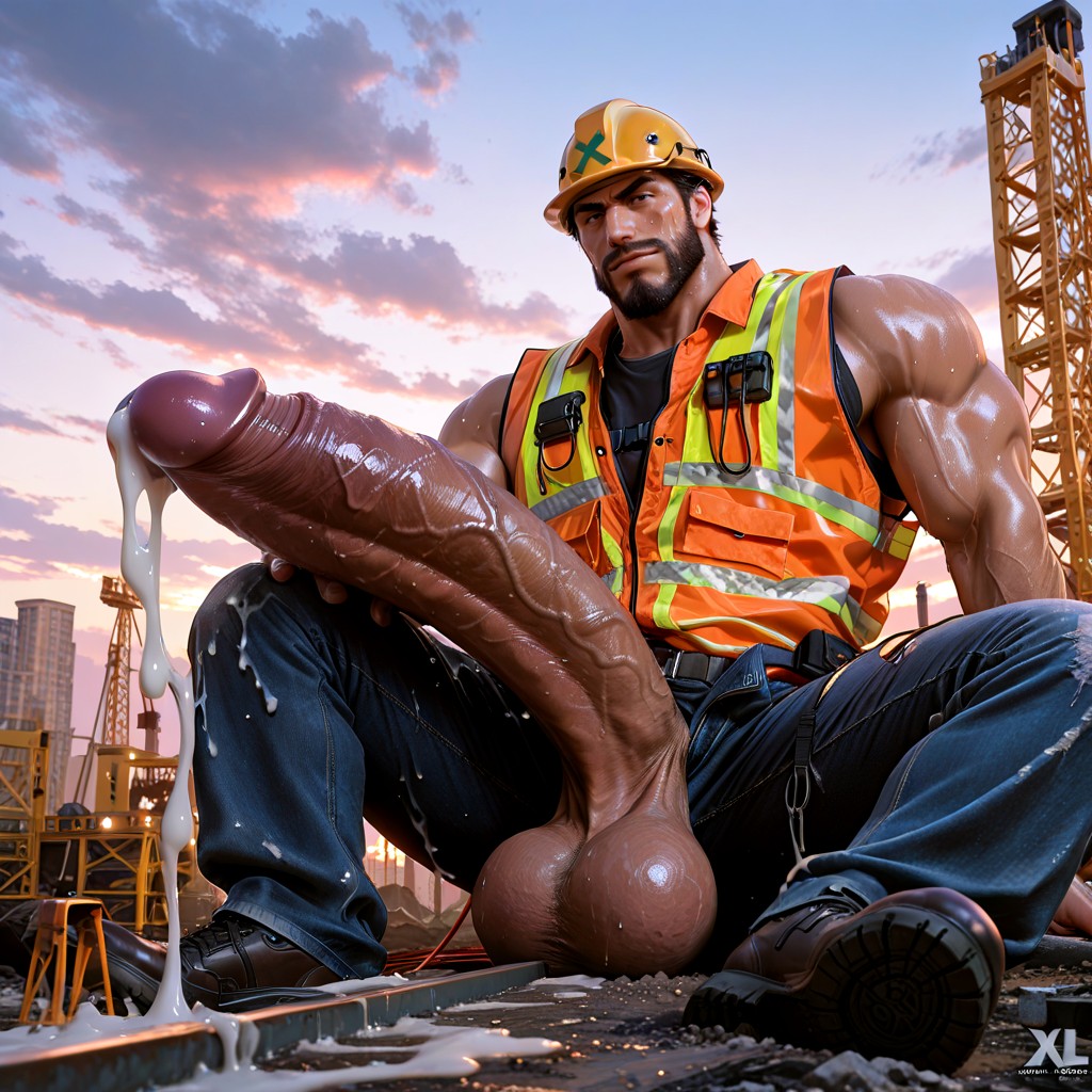 Powerful, Room Sized Macro Penis, Macro Cock Much Bigger Than Body AI Gay Porn