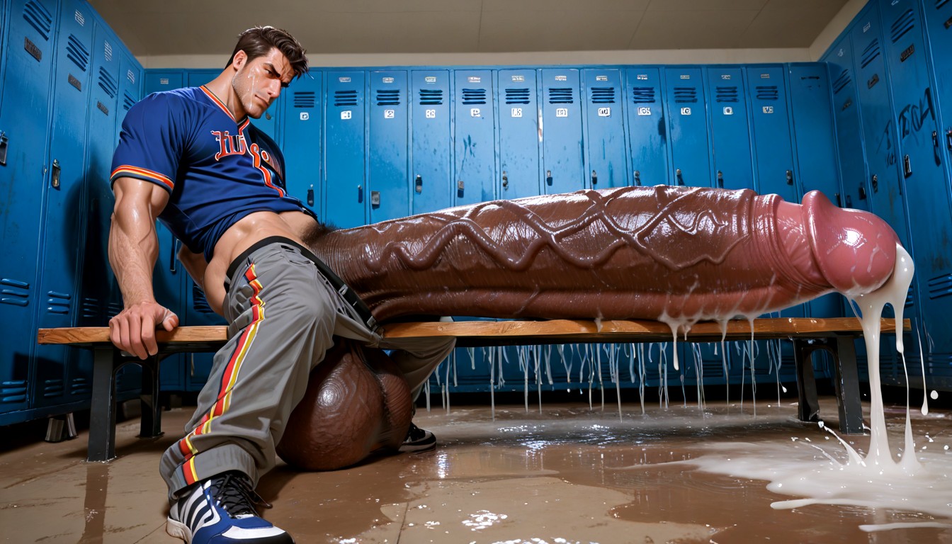 Baseball Jersey Open, Colossal Penis, Handsome AI Gay Porn