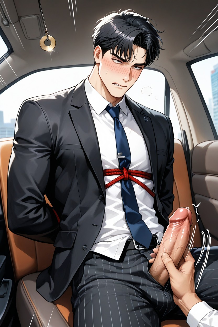 Biting Lip, Helping Masturbate For Joo Jaekyung, Black Hair AI Gay Porn