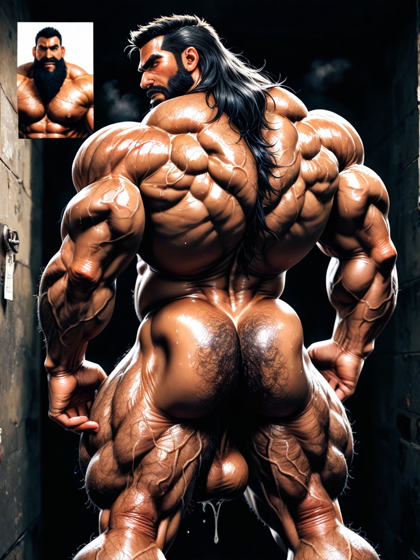 Incredibly Hairy Fur Trail And Abs, High Definition, Hyper Balls AI Gay Porn