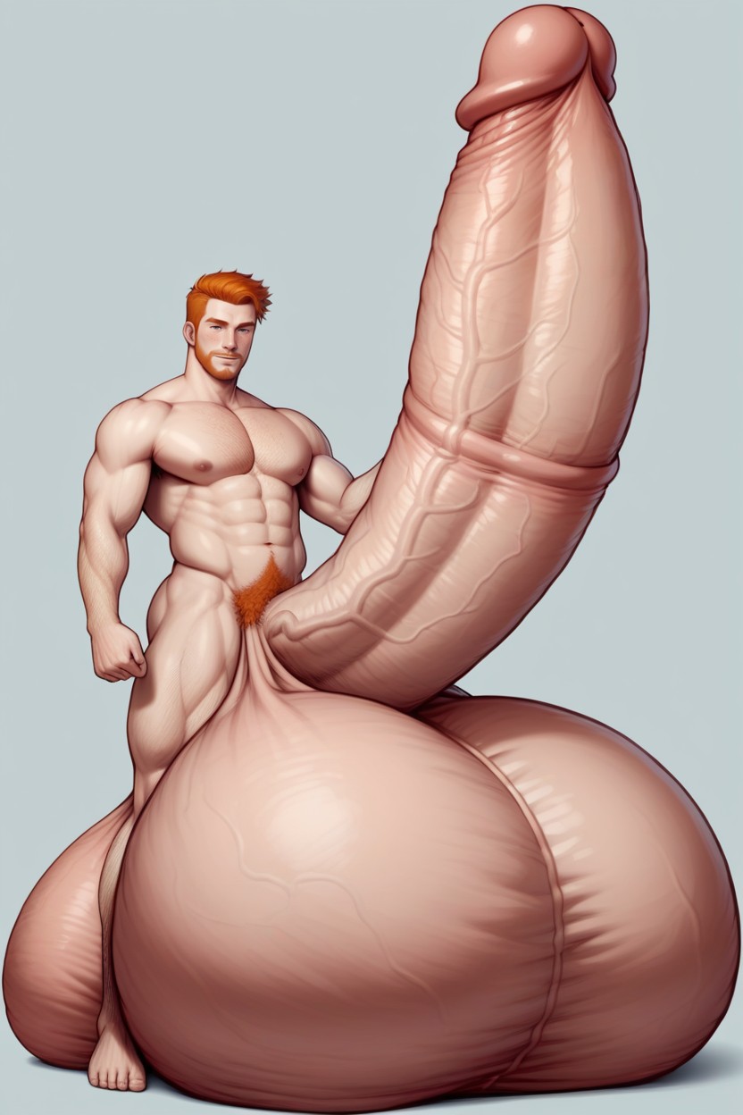 Extreme Ball Growth, Hyper Massive Balls, Facial Freckles AI Gay Porn