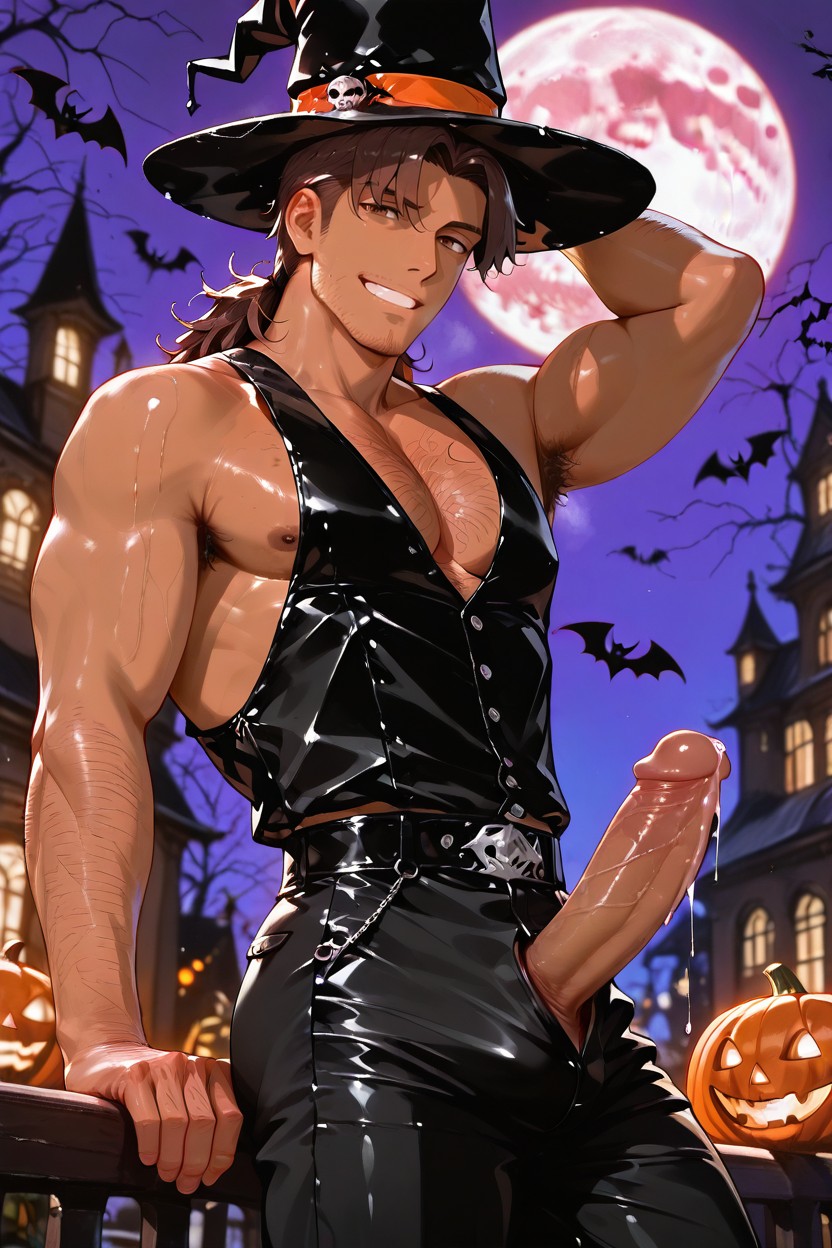 Middle-aged Man, Big Red Moon, Guy Porno gay IA