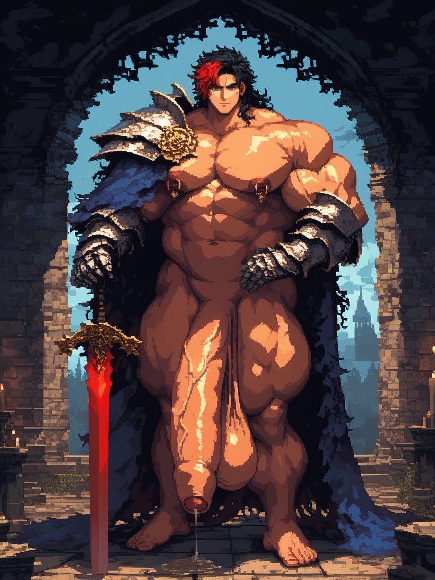 Cape, Smooth Face, Bulky Pecs AI Gay Porn