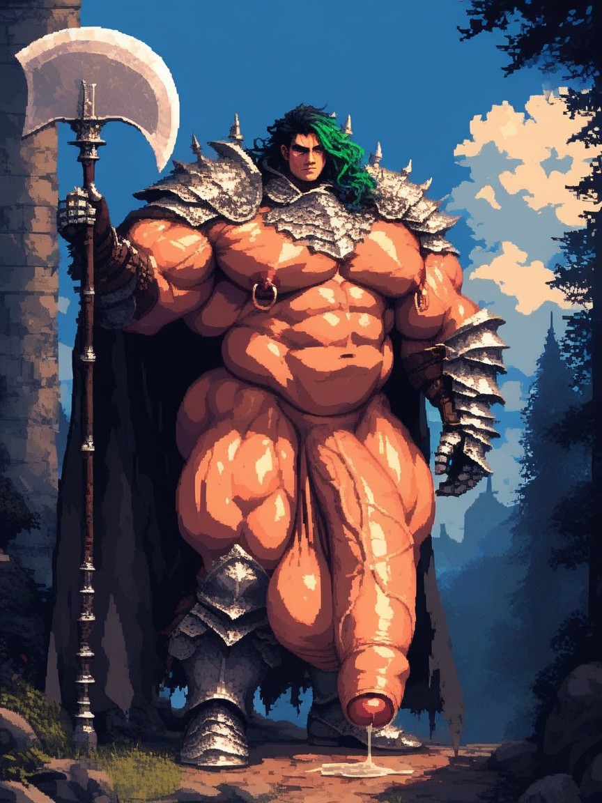 Armored Boots, Wide Hips, Gigantic Oversized Heavy Sagging Balls Porno gay IA