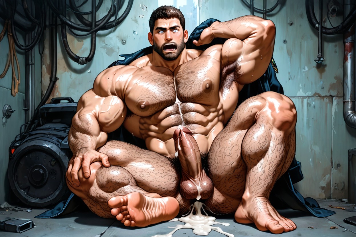 Extremely Hairy Chest, Gigantic Daddy, Oversize Pecs AI Gay Porn