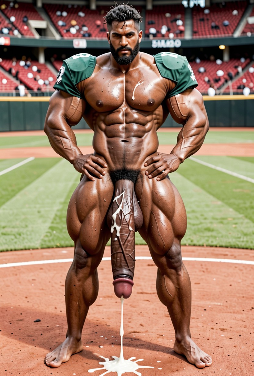 Huge Thighs, Angry, Baseball Stadium AI Gay Porn