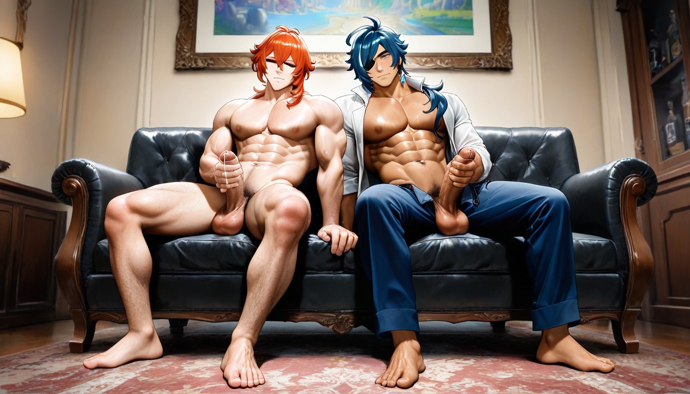 Open Clothes, Full Frontal Nudity, Full Body AI Gay Porn