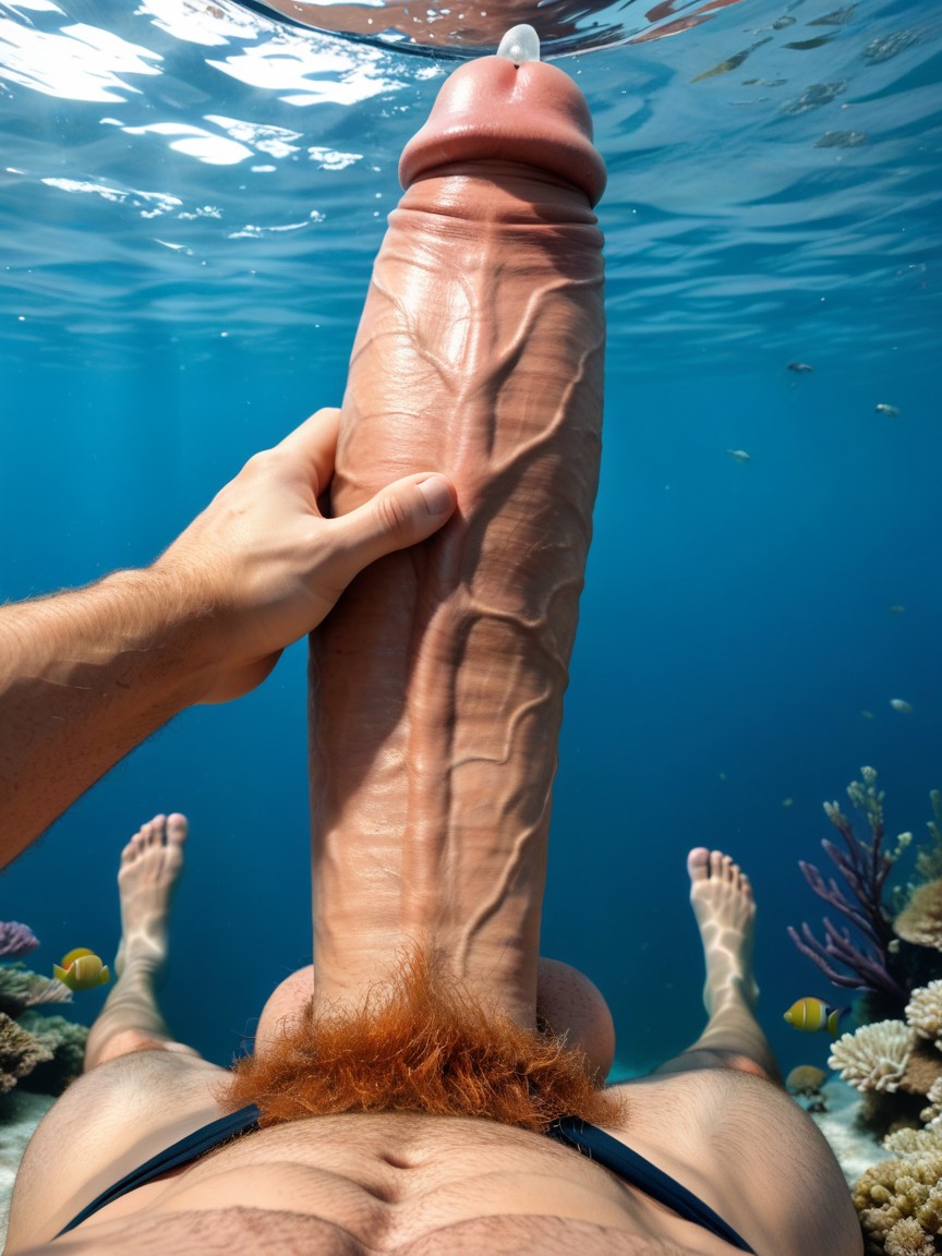 Cock Much Bigger Than Face, Gay, Looking Up At Cock AI Gay Porn
