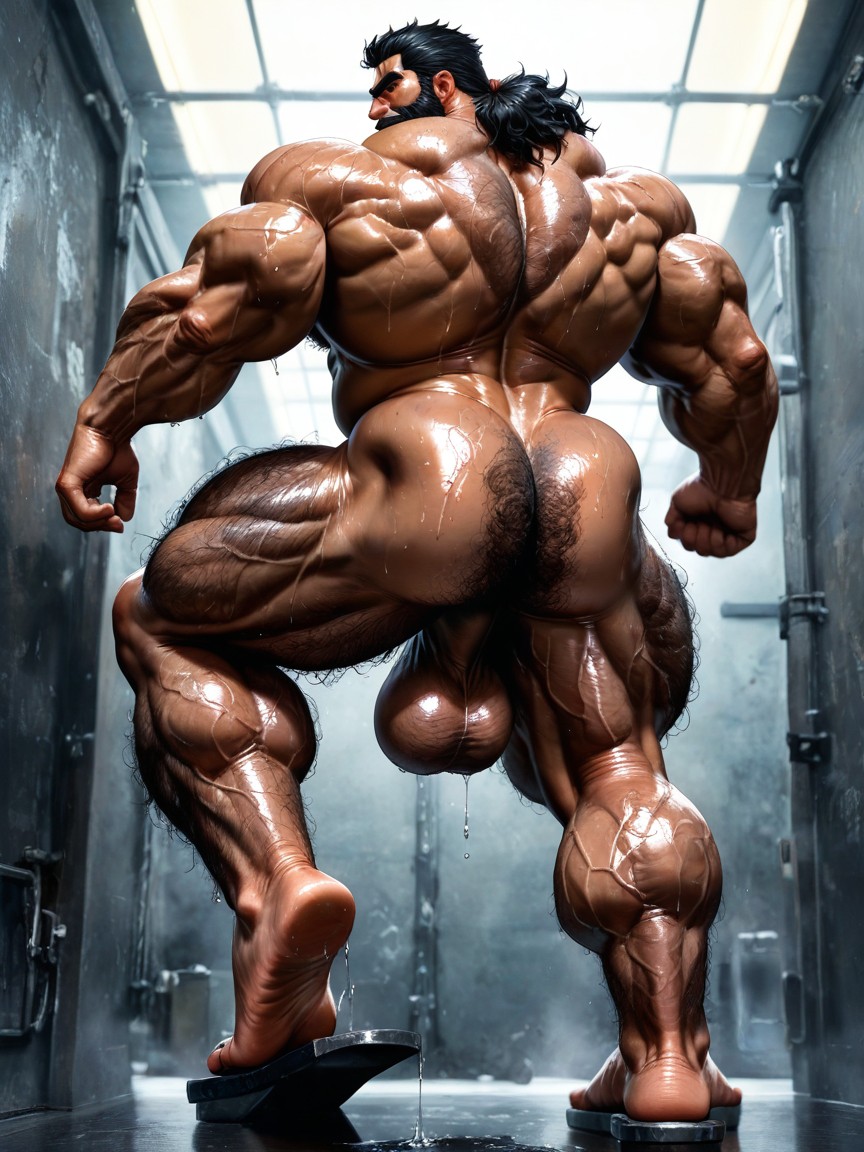 Handsome Huge Mighty Daddy, Model, Exposed Muscle Thighs AI Gay Porn