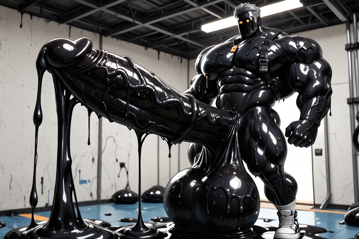 Black Slime On Everything, Growing Penis, Hyper Black Slime On Hair AI Gay Porn