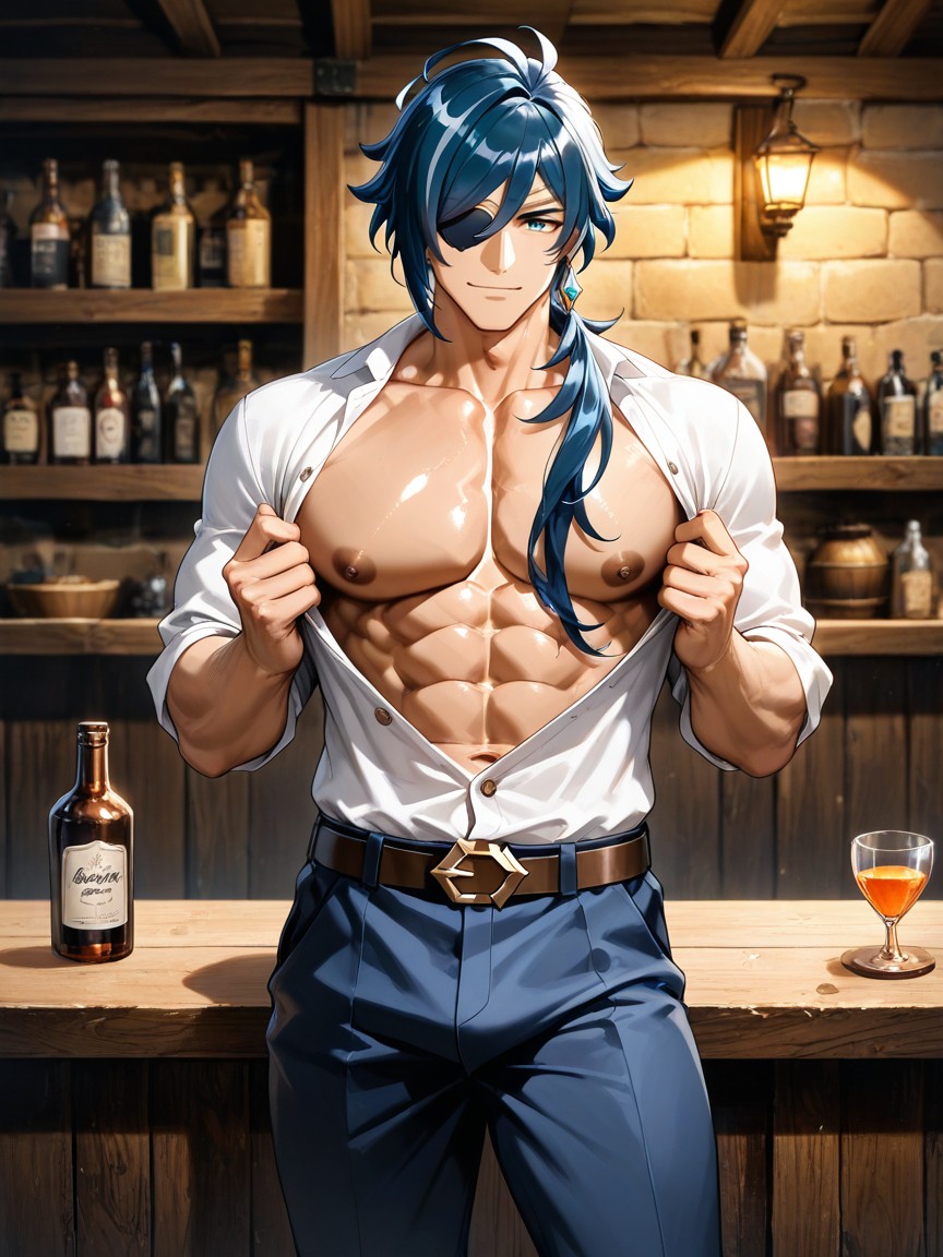 Abs, Open Clothes, Fit AI Gay Porn